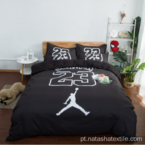 Conjuntos de cama de 3 peças NBA Black No. 23